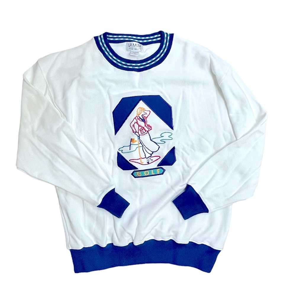 Vintage La Mode 100% cotton golf sweater - women’s M